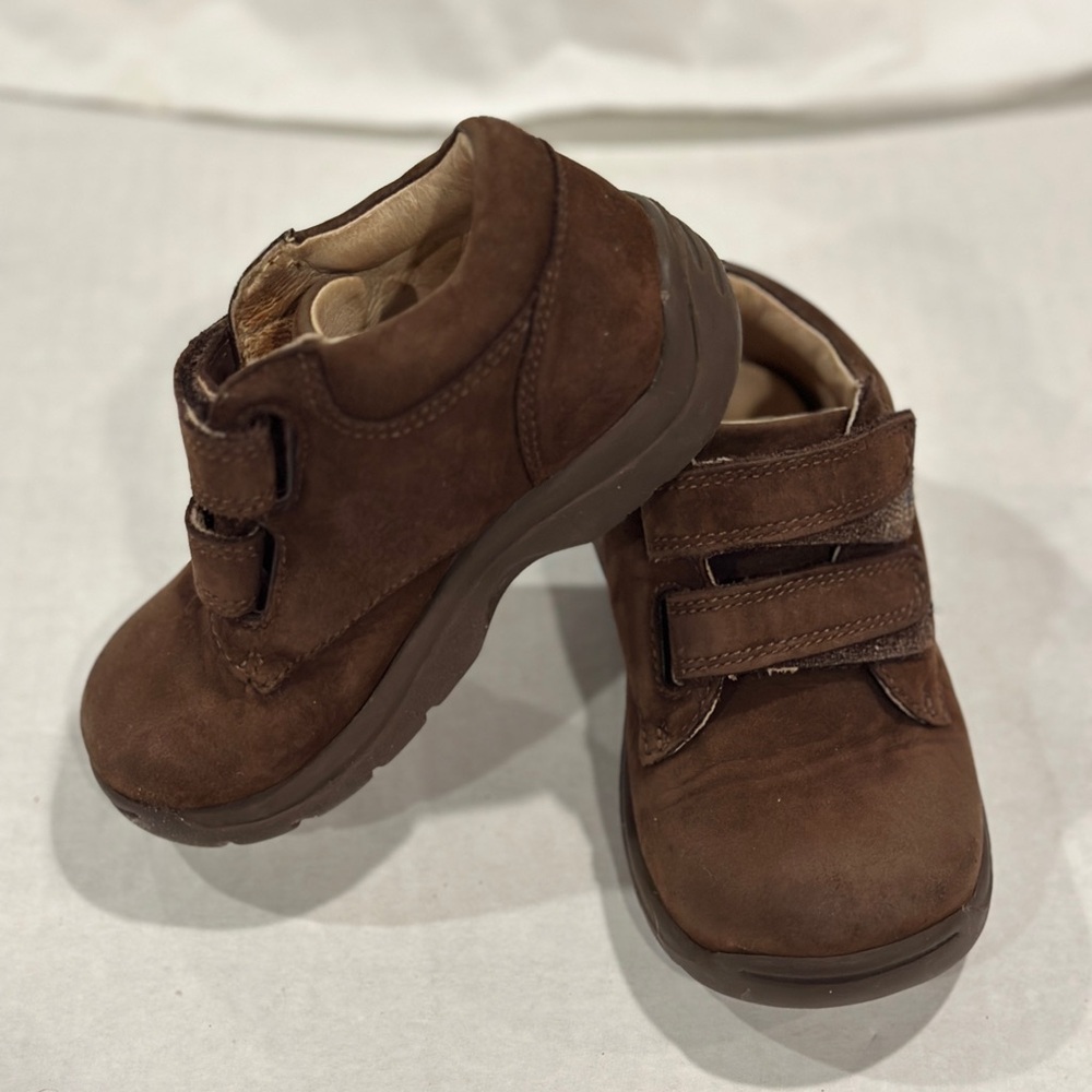 Stride Rite Baby Everest Brown Leather Velcro Strap Kids Shoes 7.5 XW